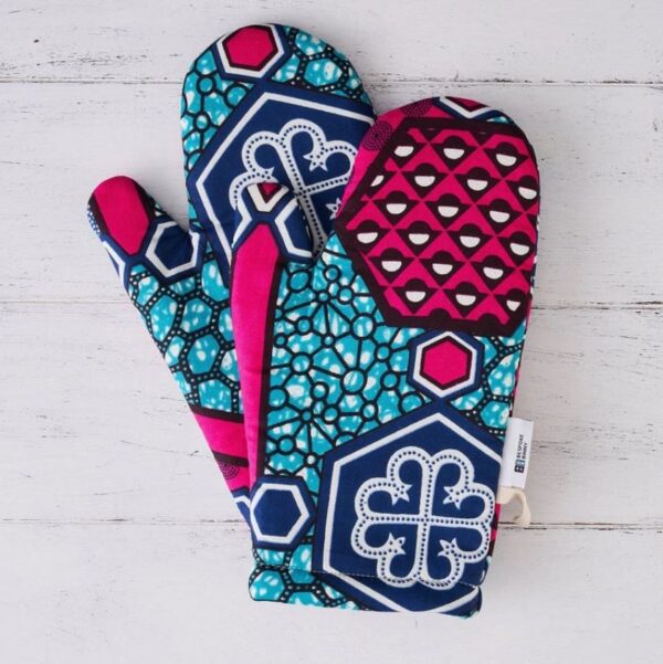 African fabric oven mitts